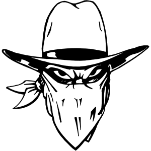 Cowboy Bandit Mascot Decal B155