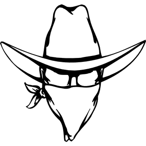 Cowboy Bandit Mascot Decal B156
