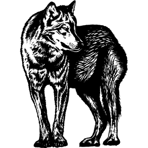 Wolf Mascot Decal B172
