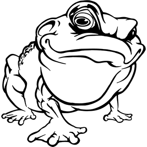 Bull Frog Mascot Decal B236